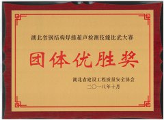 2018.10湖北省鋼結構焊縫超聲檢測技能比武大賽獲